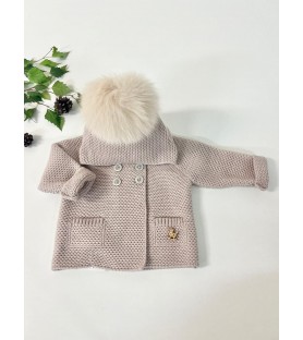 Chaquetón pompón avellana