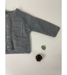 Cardigan gris trenzado