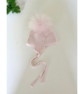 Gorrito pompón rosa