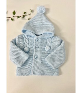 Chaquetón Pompón Celeste